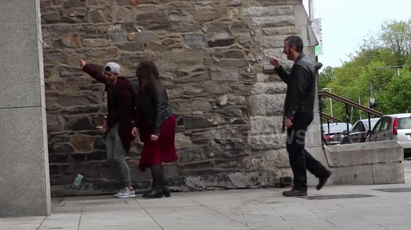Pranksters tease Dublin's public with money on a string stunt