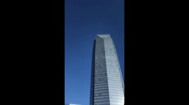 High winds at Devon Tower. So thankful these guys are safe. https://t.co/R4pJWvmAi1