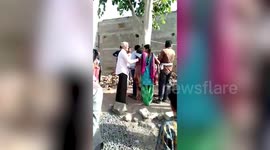 Horrible moment woman is tied to tree along with paramour and beaten with belt for committing adultery