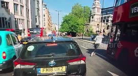 Man has lucky escape after running in front of a central London bus