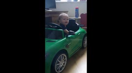 Baby laughs so much he's sick