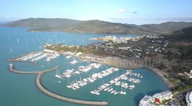 Beautiful Drone Aerial Footage from above at Abell Point Marina (Airlie Beach)