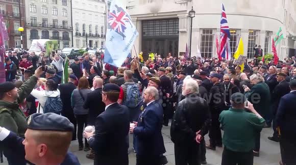 British Army veterans protest outside BBC over Soldier F case