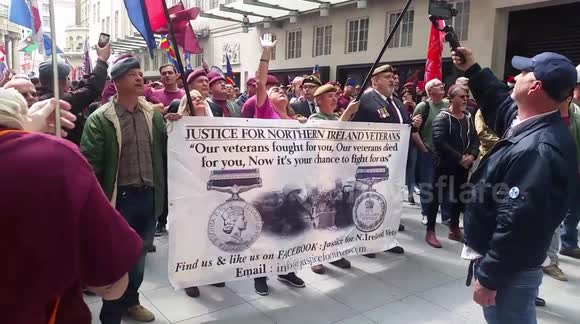 British Army veterans protest outside BBC over Bloody Sunday trial
