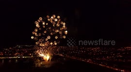 Drone View of Famous Fireworks Display