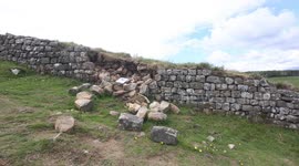 Tourists criticised after a section of Hadrian's Wall collapsed following reports of people climbing for a selfie
