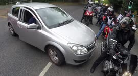 Brazen driver blocks ambulance during Lee Rigby memorial motorcycle ride