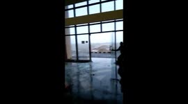 Glass door is seen blowing into smithereens as cyclonic winds strike in Odisha