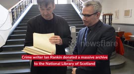 Crime writer Ian Rankin donated a massive archive to the nation - including the manuscript of his first Rebus novel and letters from other literary greats