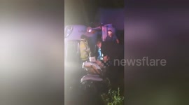 Emergency services rescue sleeping truck driver hit by Missouri tornado