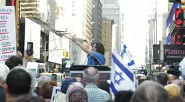 Protesters face off over Ilhan Omhar in Times Square