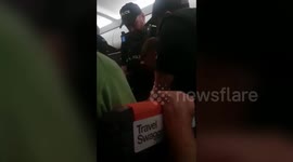 Passenger who locked himself in plane toilets is bundled off UK flight by police