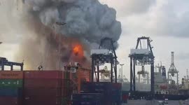 Twenty five injured in container ship explosion