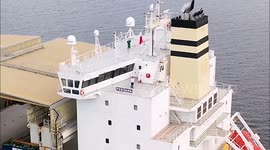 Officer On Huge Cargo Ship Waves At My Drone!