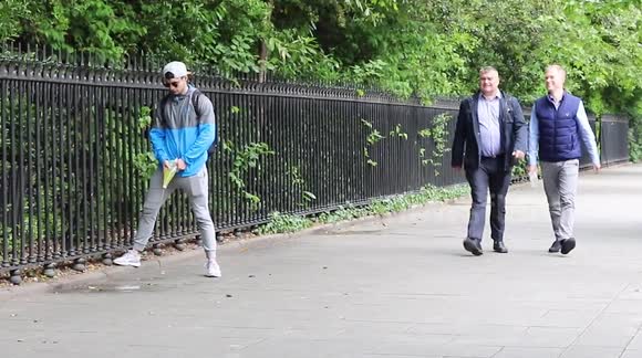 Lads trick the public with a simple fake urination prank, Dublin Ireland