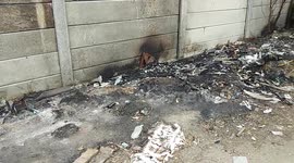 Burning Garbage on the Side of the Road and Causes Pollution