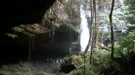 Beautiful waterfall hidden in the jungles of Sumatra