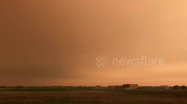 Forest fire smoke covers the sky over Edmonton, Canada