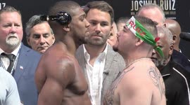 Joshua and Ruiz face off ahead of fight