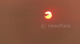 Smokey sunset over Hamilton Ontario due to smoke from western Canada forest fires
