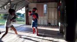 6year old sister sparring 5year old brother