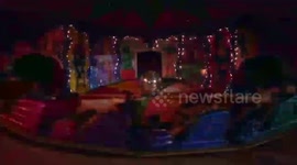 Carnival. The train running on the circle wave.