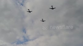 14  WWII aircraft practice their formation ahead of D-Day anniversary in Cambridgeshire