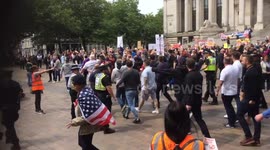 Trump supporters crash protest at Portsmouth's Guildhall Square