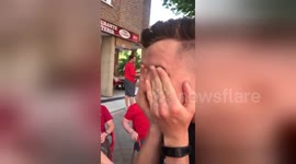 Tear-jerking moment dad gives his Champions League final ticket to his son