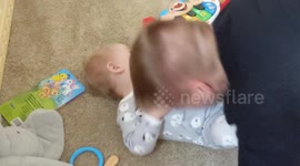 Baby laughing at dad father's day