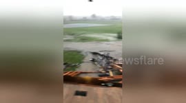 Newsflare Edit - Kansas Tornado survivor films destruction, describing moment ears 'popped' as roof was ripped off home.