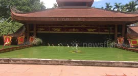 Unique and exotic water puppet show in Vietnam: Rice transplanting and plowing