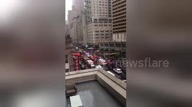 Helicopter crash in Manhattan draws huge response from fire department, shutting down 7th Ave