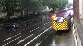 Car on fire in Marylebone road