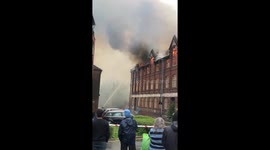 Fire Brigade tackle the Walsall factory fire