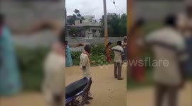 Shocking footage shows woman tied up as part of mob justice in southern India