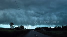 Dash Cam Footage of Dramatic Storm Clouds Over N. Ireland