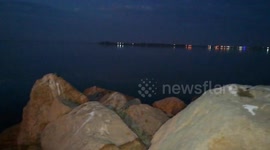 Quaron Lake In Night Windy Day