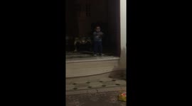 Boy makes funny movements 2