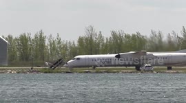 Footage of Porter airlines planes in Toronto 
