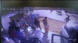 Lucky escape for bakery customer as out-of-control car crashes into store's terrace