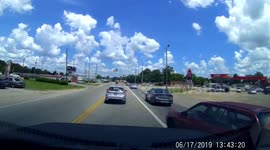 US dashcam footage captures the moment a crash happens in time with music on radio
