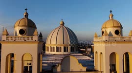 Scene of Cathedral in San Salvador El Salvador.