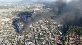 Fire in a warehouse in Santa Tecla El Salvador