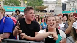 Crowds singalong at West End Live 2019, London, UK