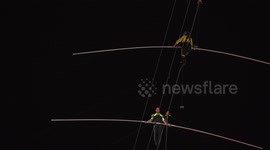 Flying Wallendas traverse Times Square in dramatic high wire stunt