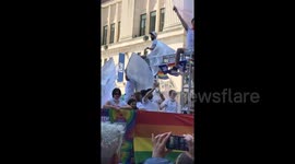 Newsflare Edit - Adorable pet poodle steals the show at LGBT Pride march in Canada