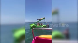 Holidaymaker gets stuck on a slide at sea off Portugal