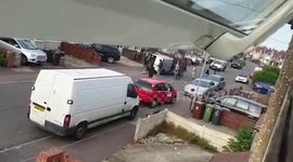 Watch the moment youths with baseball bats were filmed recklessly driving a 