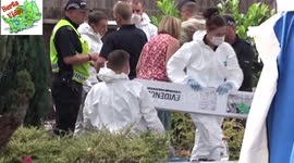 Bomb Disposal and Police at scene of WWII Weapons Guns and Bombs Stash in Hertfordshire Garage